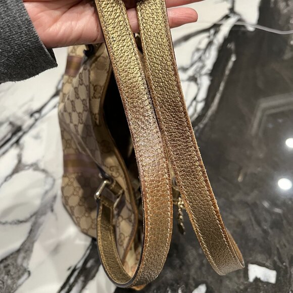 Gucci Purse + Wallet Set: Monogram Jolicoeur Pink Gold Tote & Heart Clasp Wallet - Picture 7 of 16